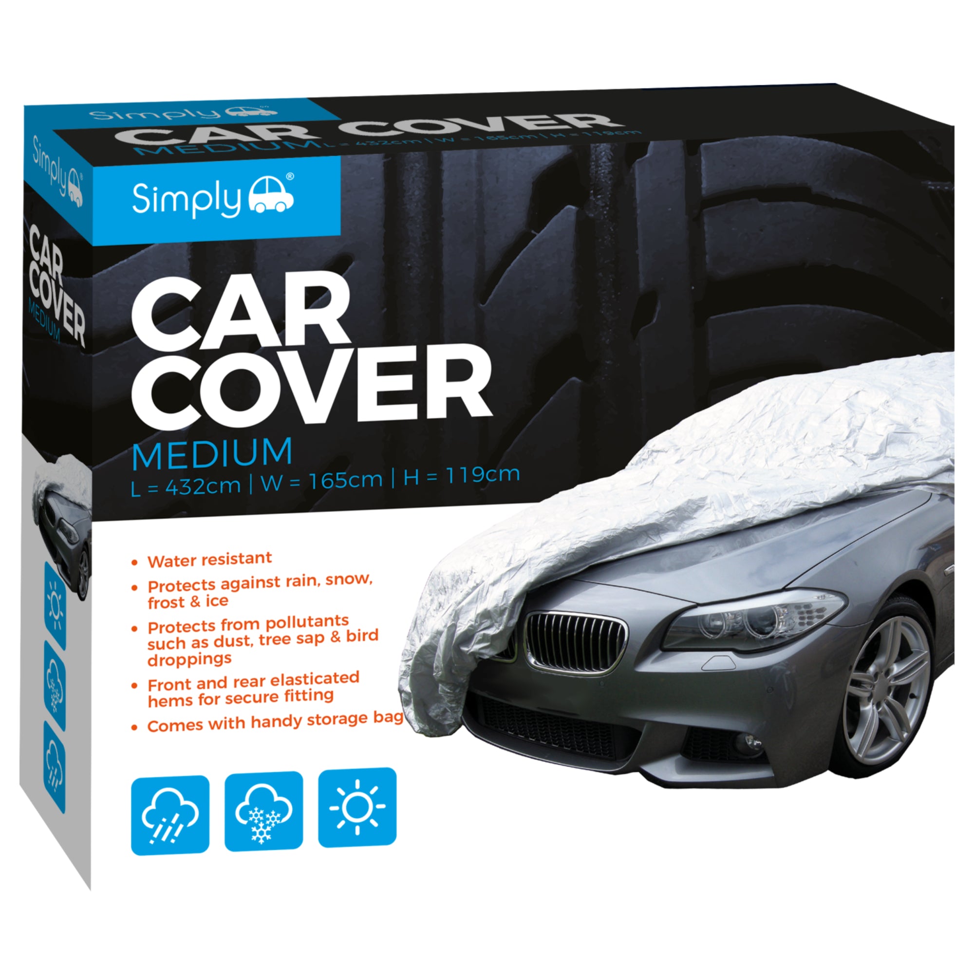 SIMPLY AUTO 'M' WATER RESISTANT CAR COVER