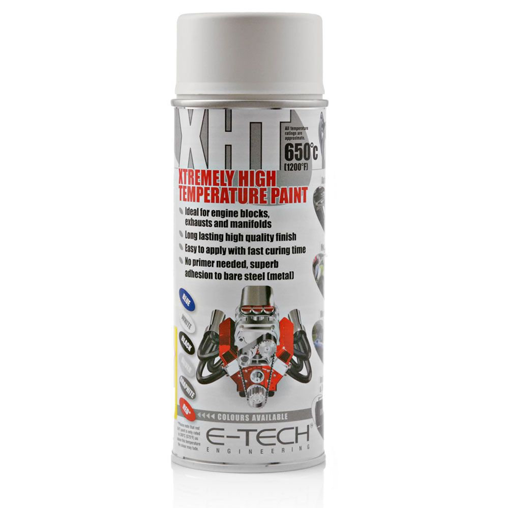 E-TECH XHT Paint - White - Rated to 650°C (1202°F) - 400ml aerosol