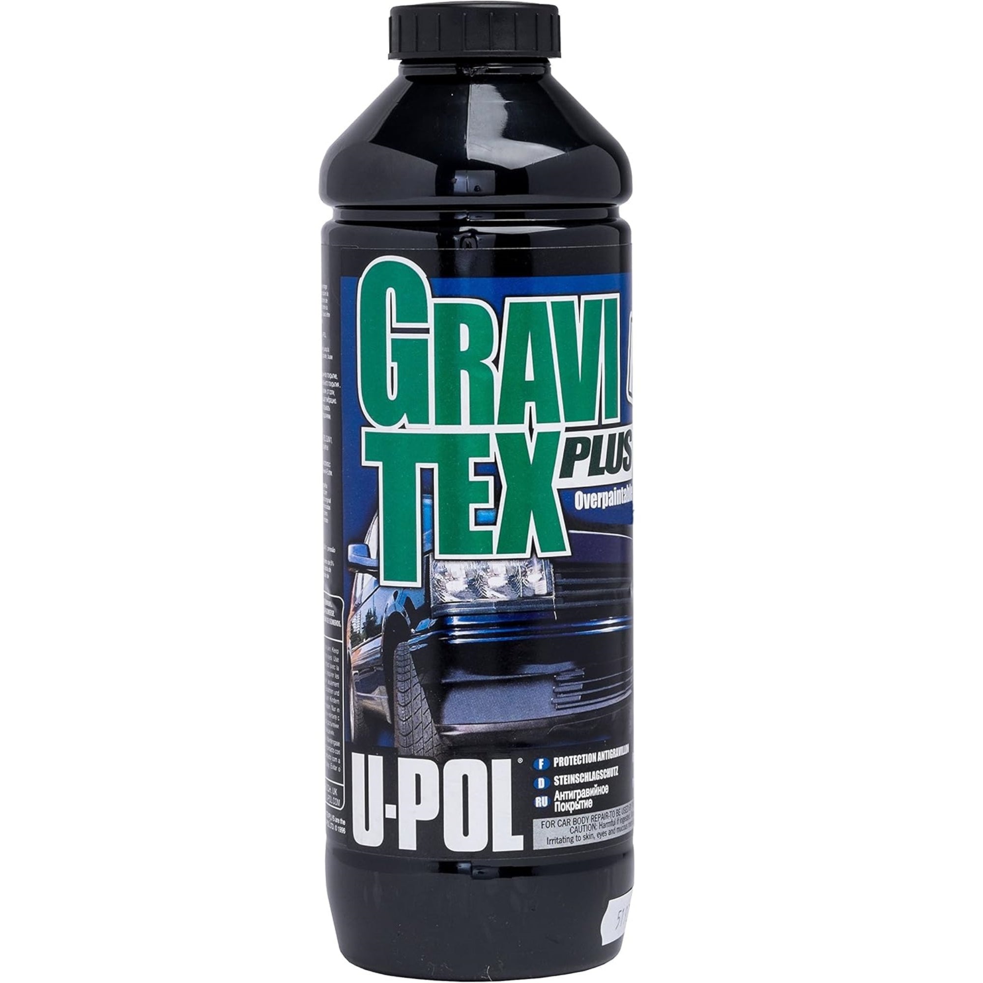 U-Pol Gravitex Stonechip Protector Sprayable Paint - Black - 1 Litre