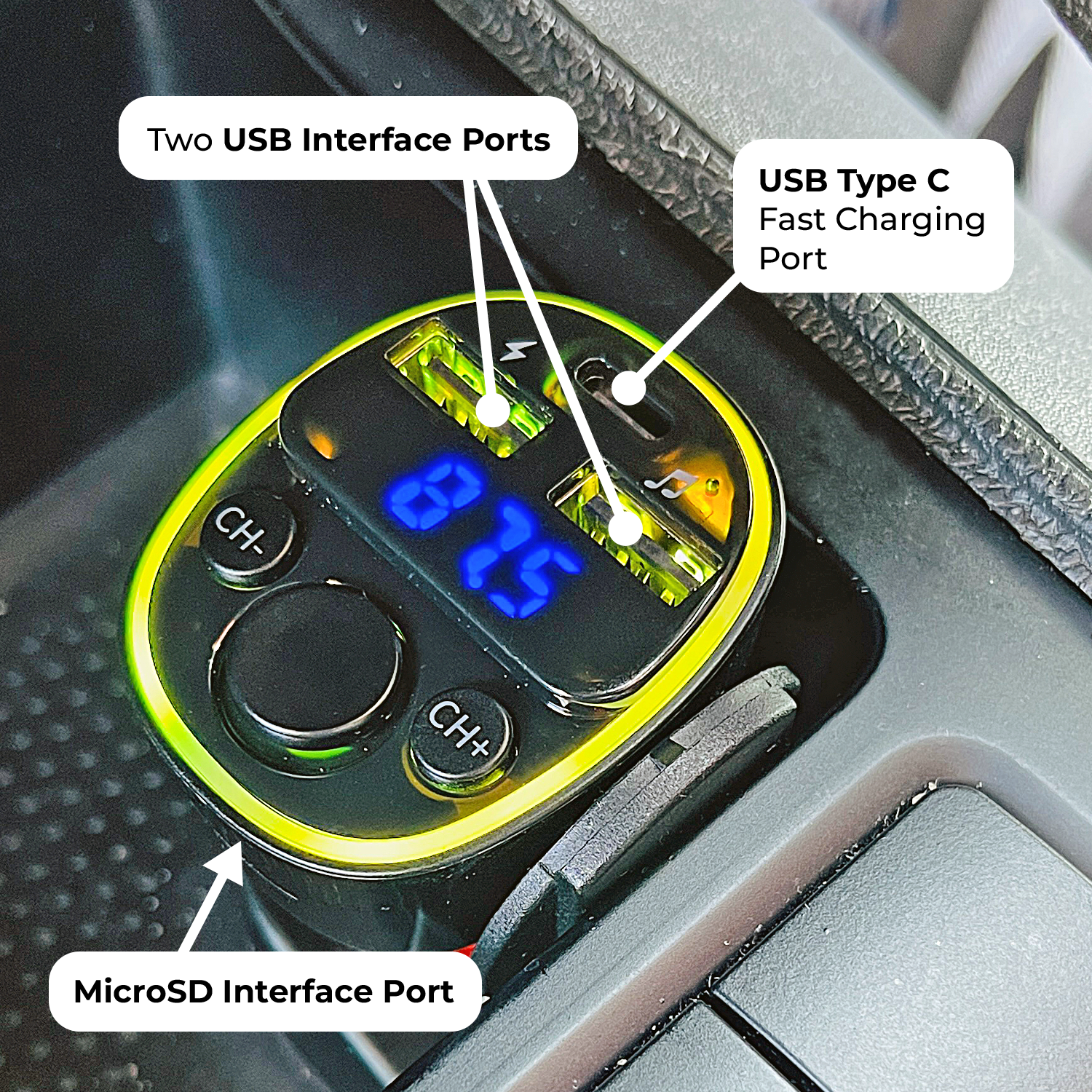 Simply Auto Car FM Transmitter Bluetooth Charger