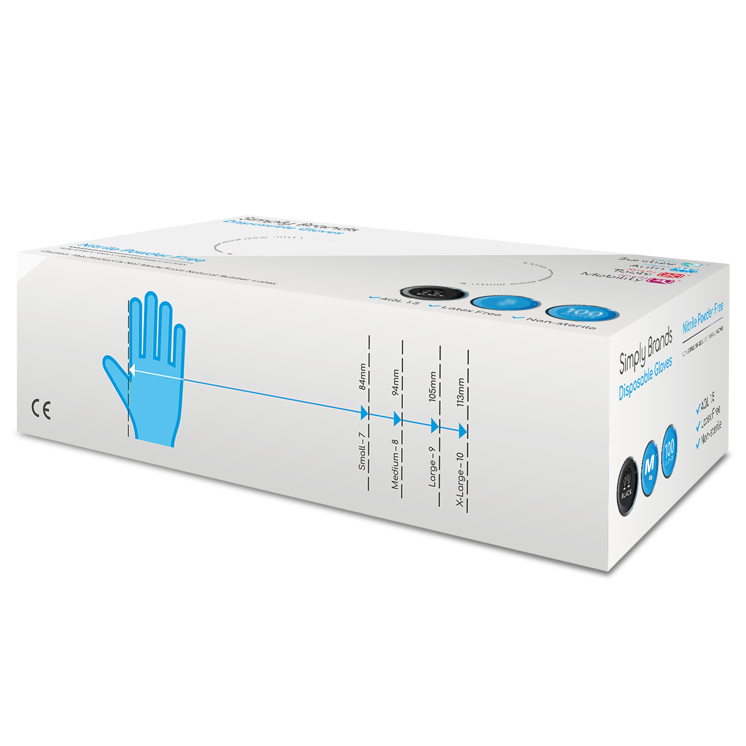 Simply Sanitize 100pk Medium Black Nitrile Gloves