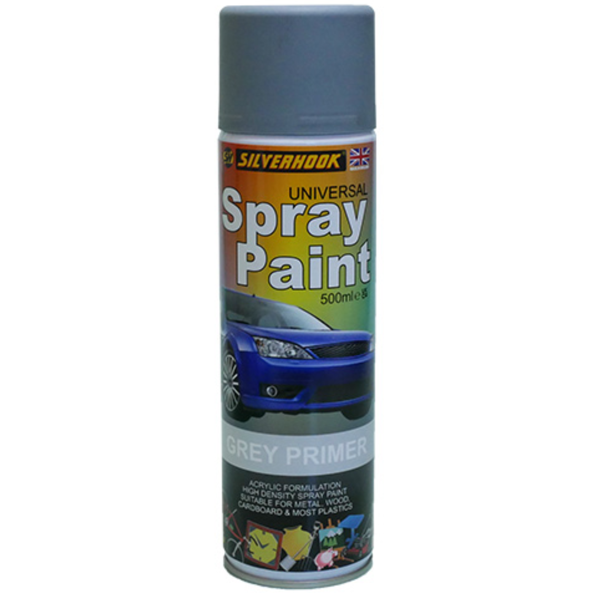 SILVERHOOK SPRAY PAINT 500ml GREY PRIMER     