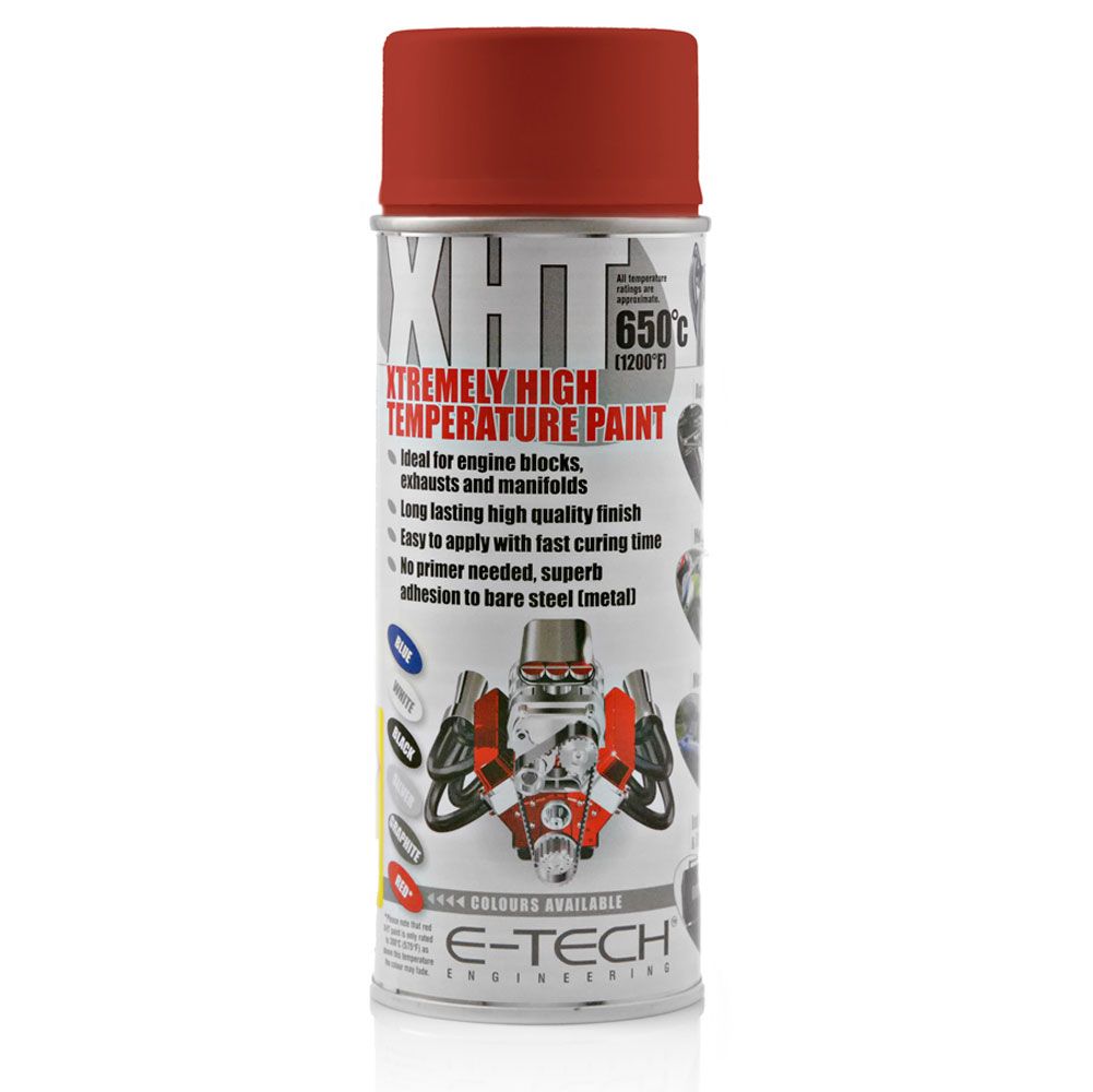 E-TECH XHT Paint - Red - Rated to 350°C (662°F)  - 400ml aerosol