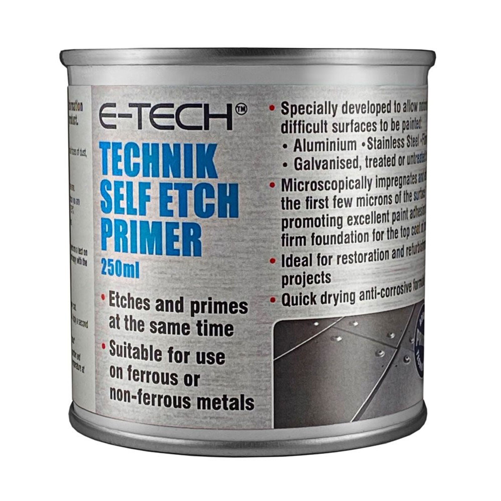 E-TECH Technik Self Etch Primer Grey 250ml-BRUSH ON