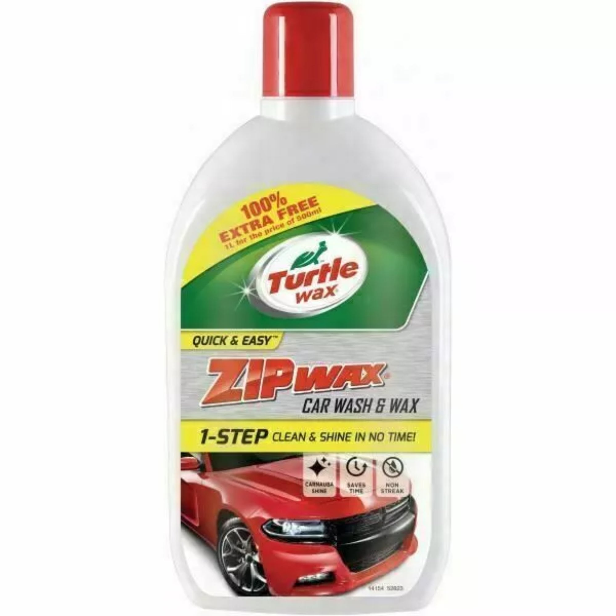 Turtle Wax Zip Wax Wash & Wax 500ml + 100% FREE