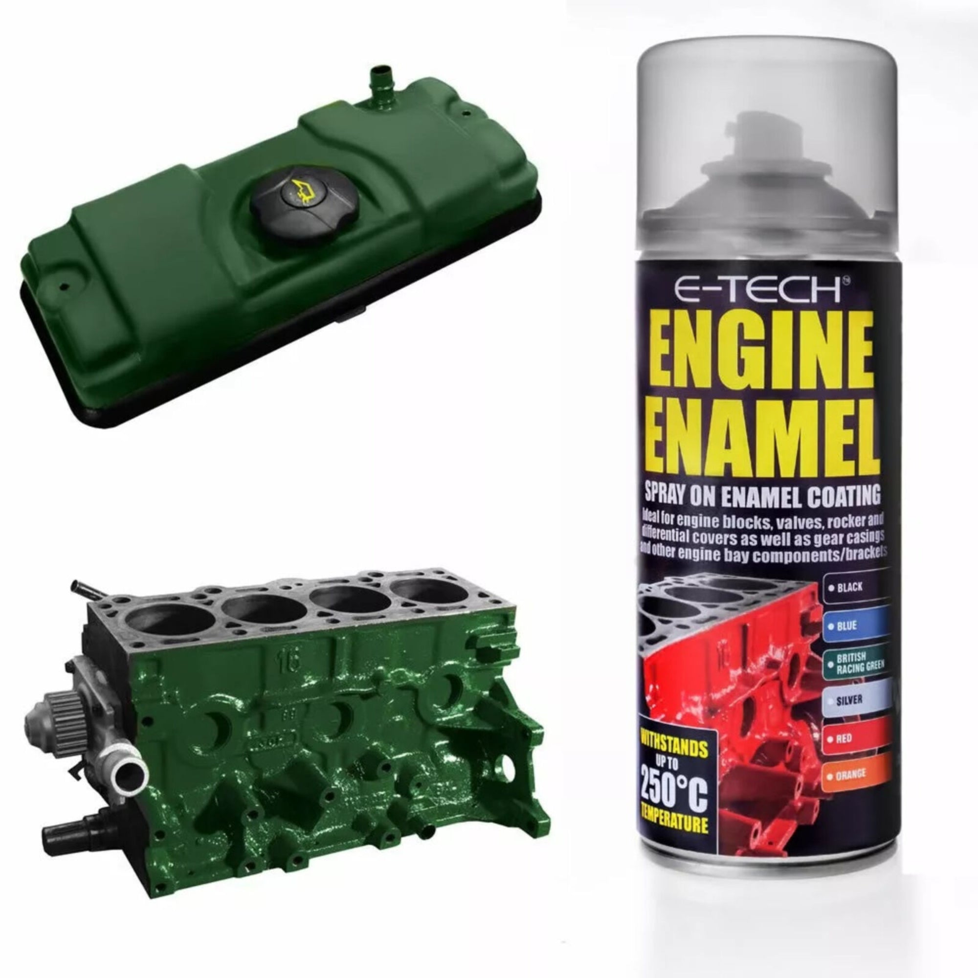 E-Tech British Racing Green Engine Enamel Spray On 400ml