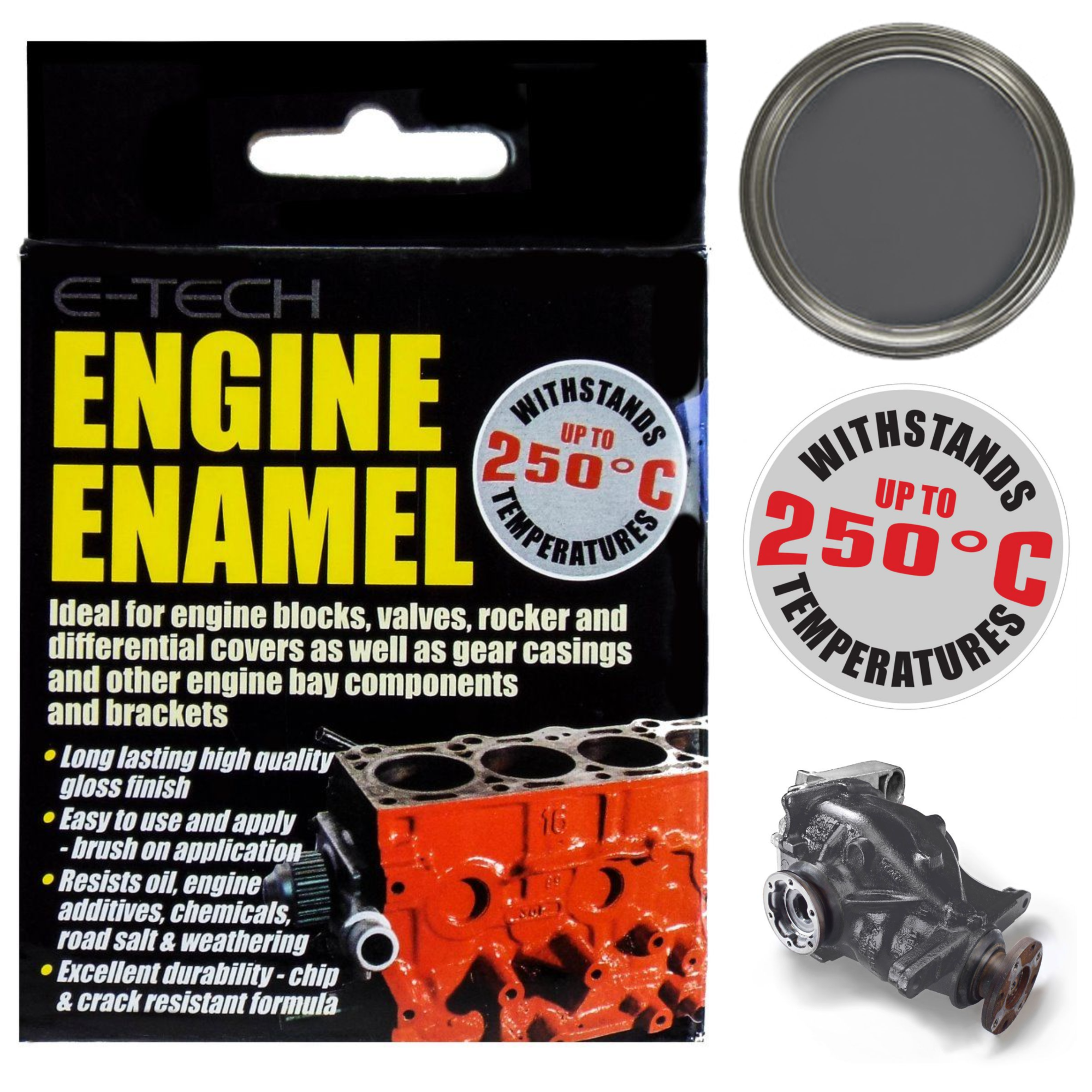 E-Tech Engine Enamel - Grey - 250ml Tin