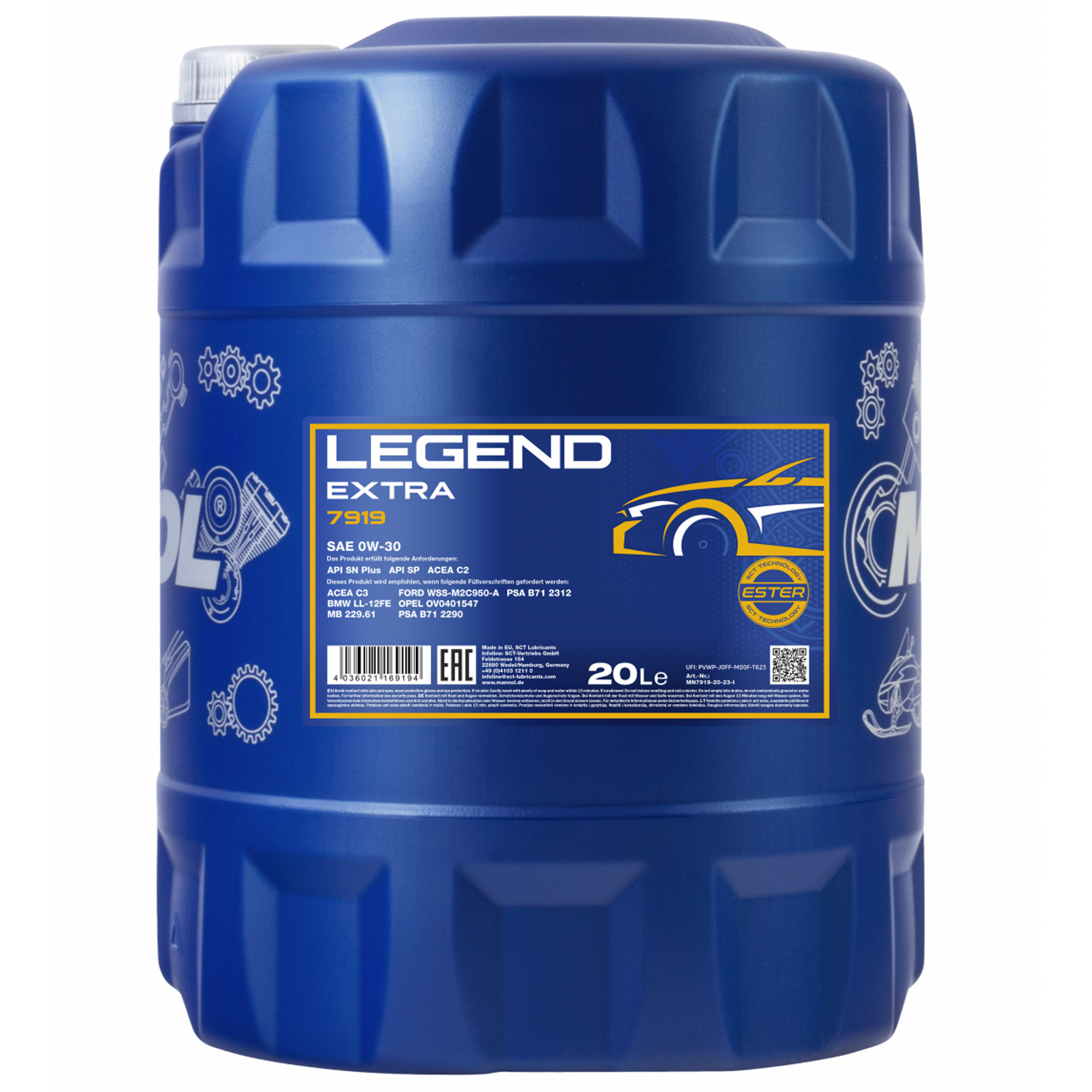 MANNOL Legend Extra 0W-30 7919 20 Litres