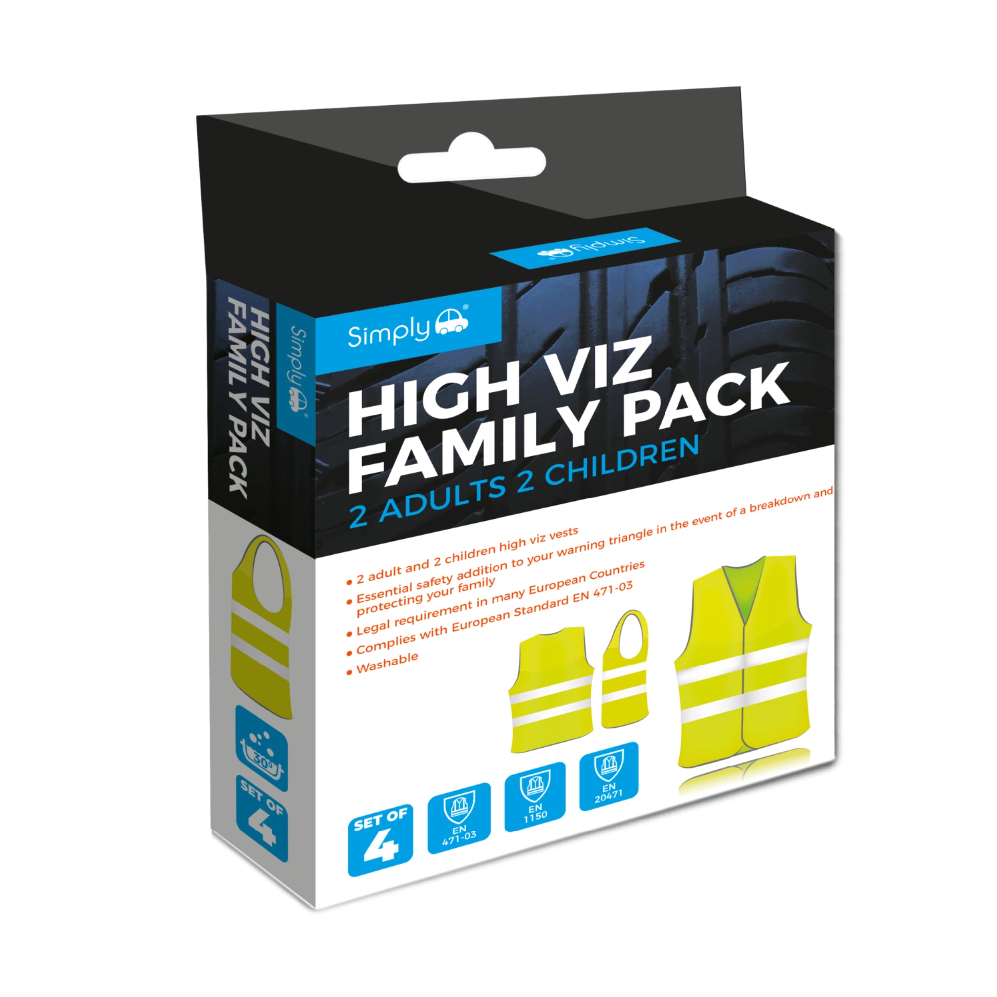 Simply Auto Family Pack High Viz 2 Adults 2 Children